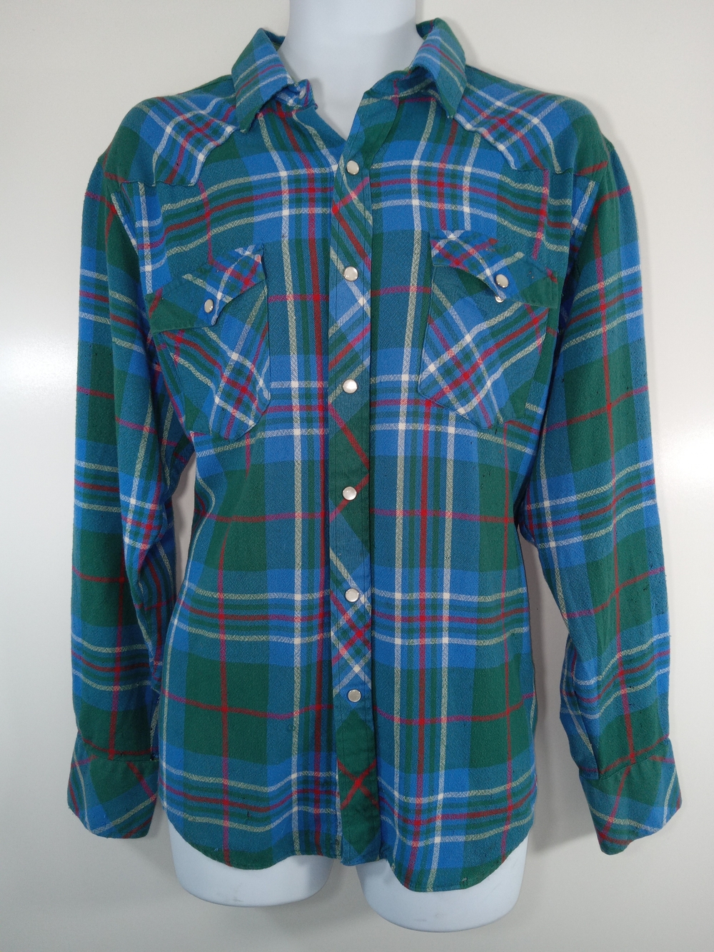 Greatland Sportswear Plaid Flannel Vintage Distressed Mens Large